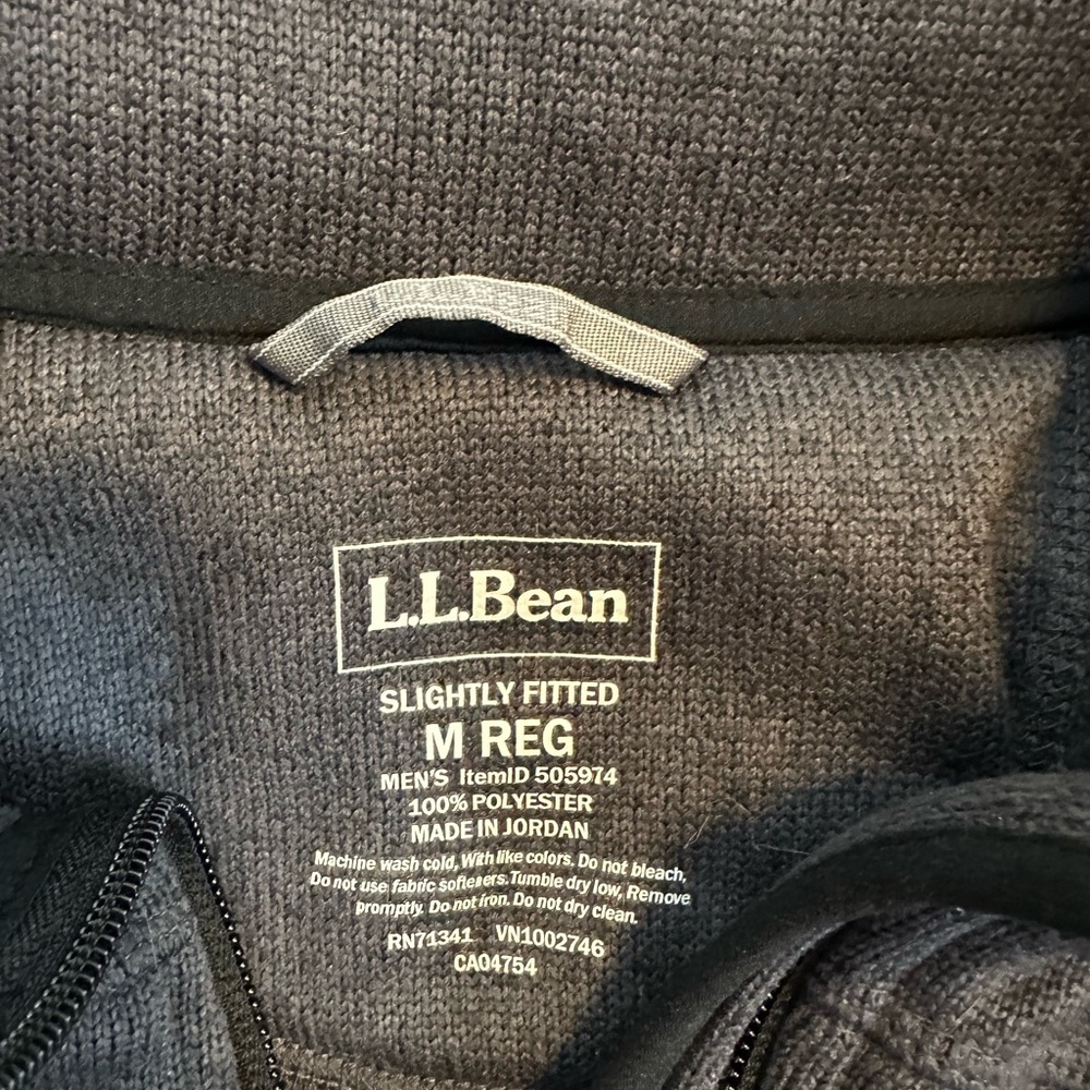 L.L. Bean Men's Sweater Fleece Full-Zip Vest in Heathered Gray M EUC - Picture 4 of 4
